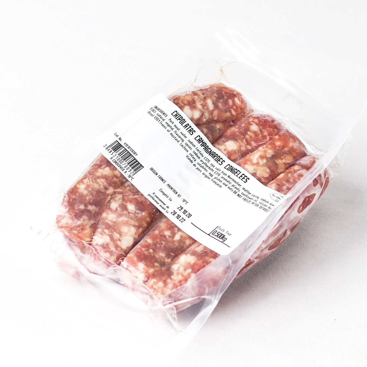 フランス産 田舎風 生ソーセージ （シポラタ カンパニャルド ）500g （50g×10本）
