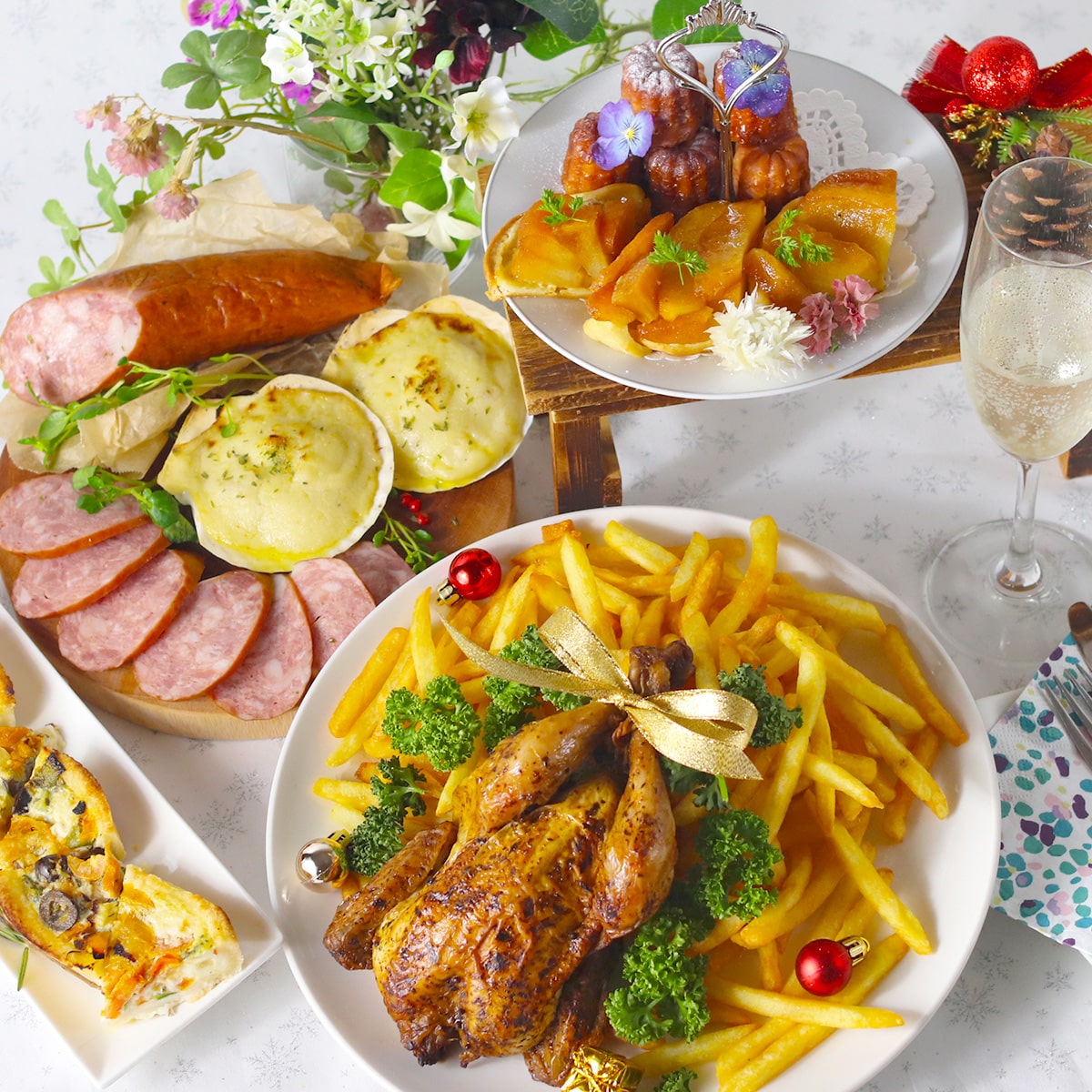 【期間限定】ローストチキン（丸鶏）入り！ボリューム満点 クリスマスディナーセット 2025（オイルサーディンプレゼント付）