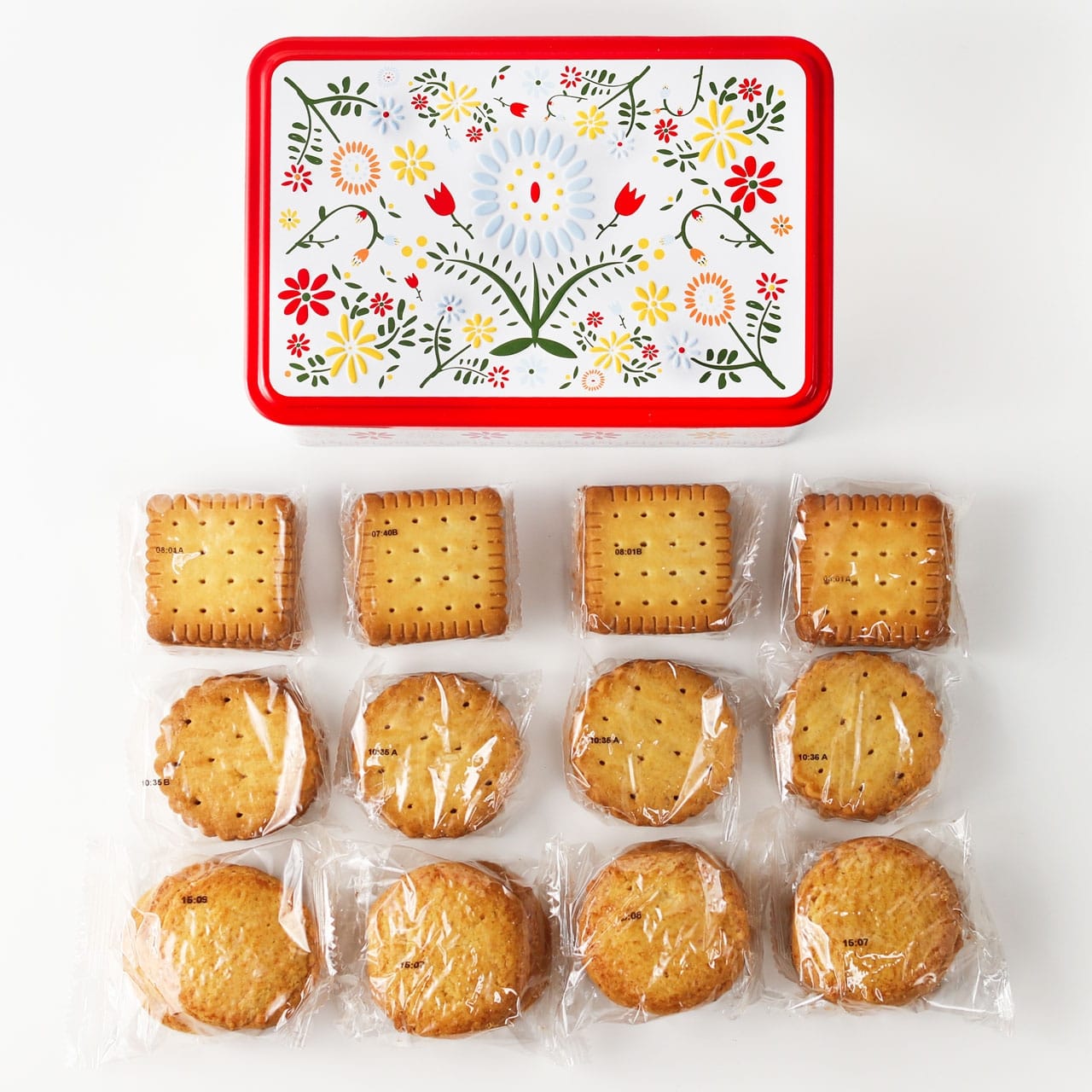 ブルターニュ産 クッキー（ガレット）3種アソート缶（レッド）