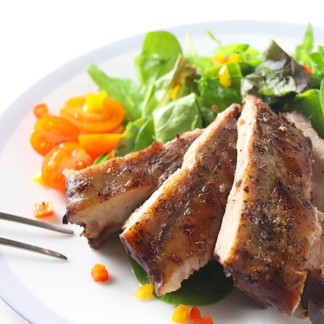 【お買い得】温めるだけ!250g シンプル味付けの骨付き豚バックリブ ハーフサイズ (スペアリブ)