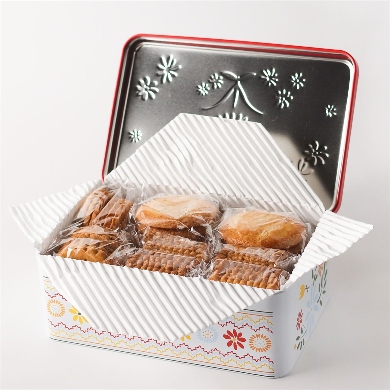 ブルターニュ産 クッキー（ガレット）3種アソート缶（レッド）