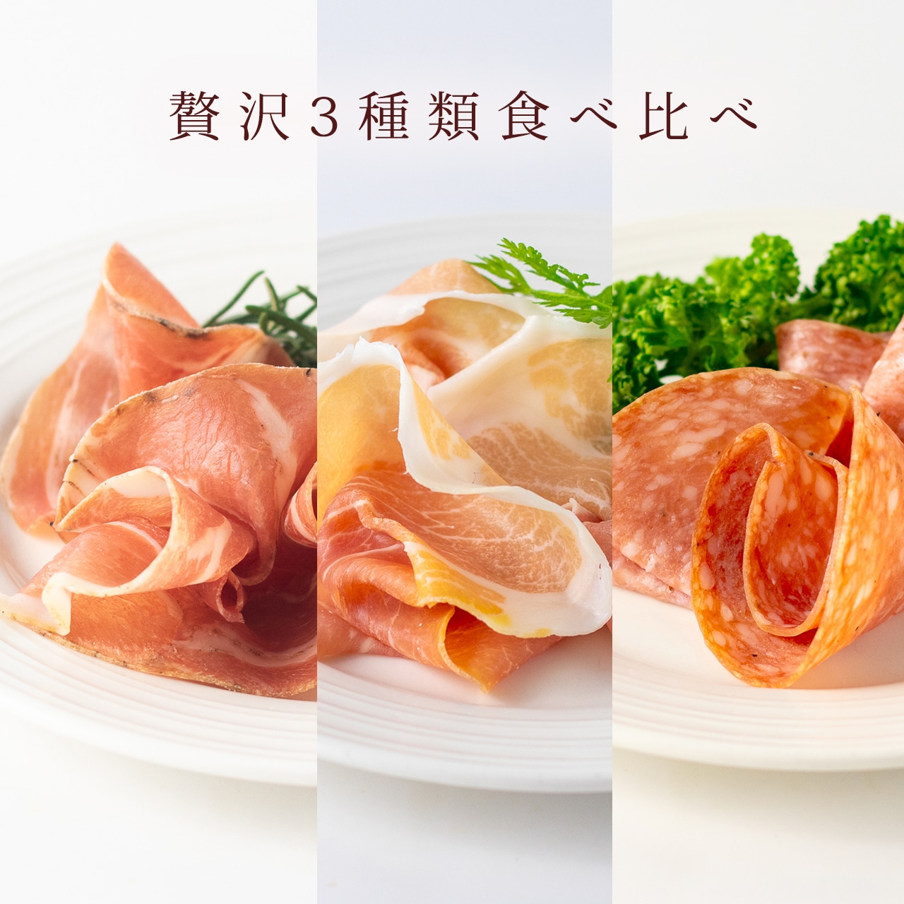 【限定入荷】本格シャルキュトリ食べ比べ3種アソート（パンチェッタ・生ハム・サラミ） 各15g