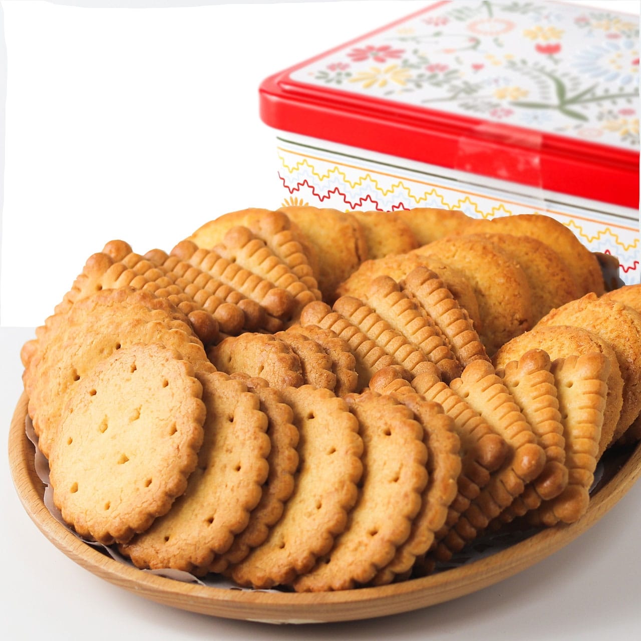 ブルターニュ産 クッキー（ガレット）3種アソート缶（レッド）