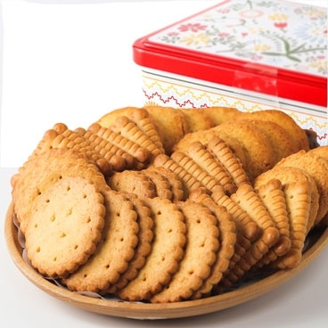 ブルターニュ産 クッキー（ガレット）3種アソート缶（レッド）