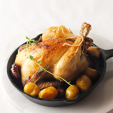 スペイン産 ひなどり（プーサン 丸鶏・中抜）M（400-450g）