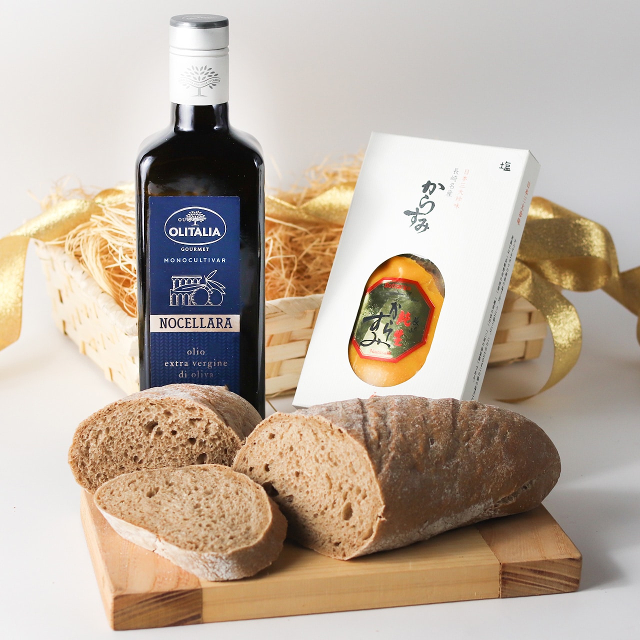 【送料込み・数量限定】贅沢な純生からすみ ギフトセット（かご入り）