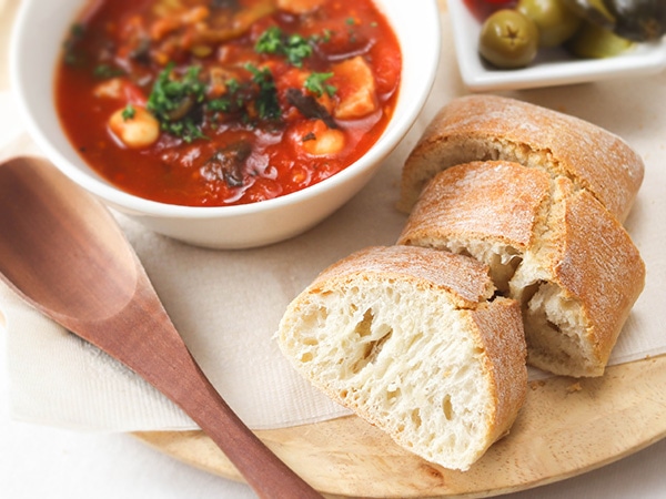 スープに添えて